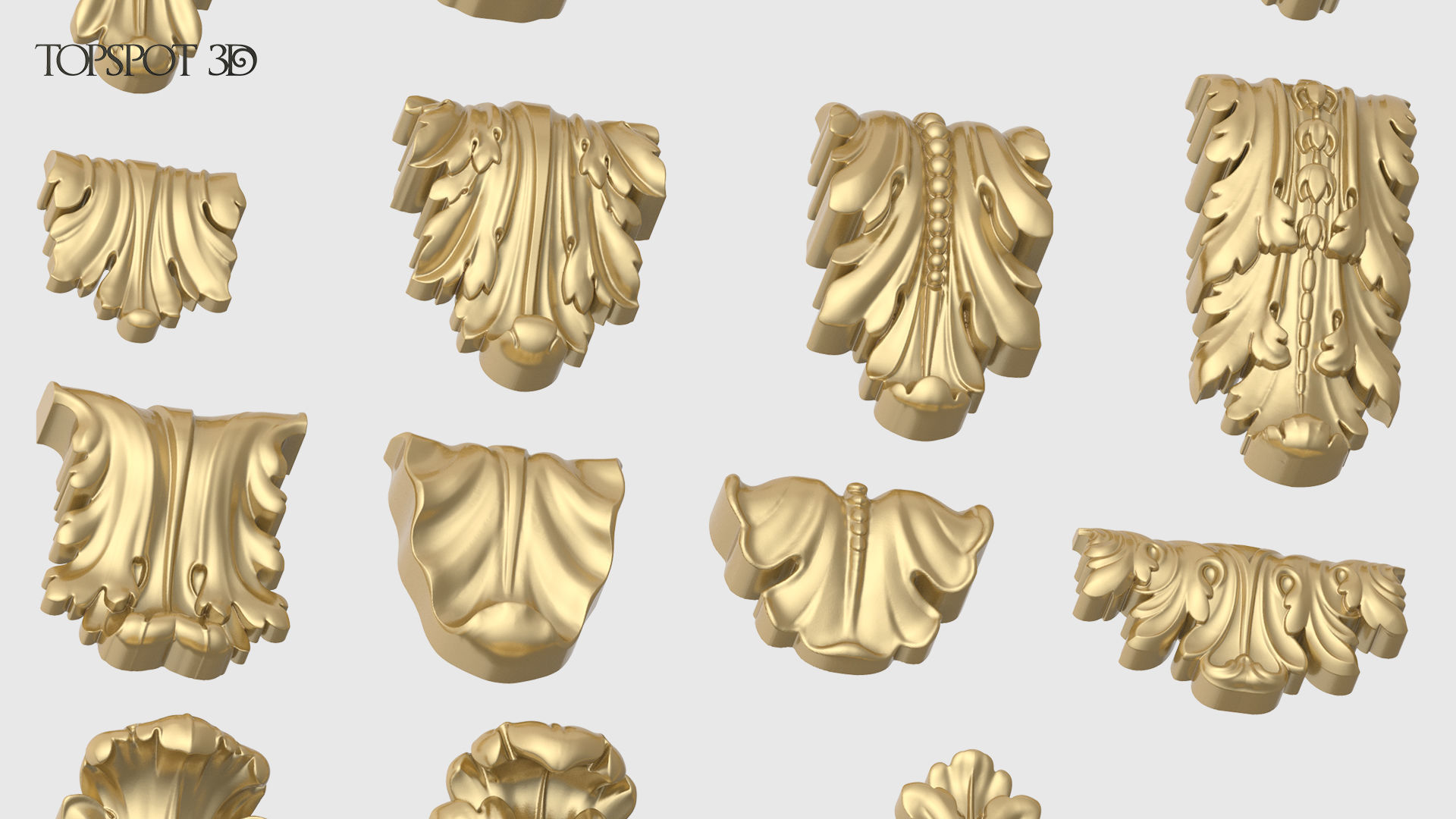 Bracket Leaves Collection 3D print model_23