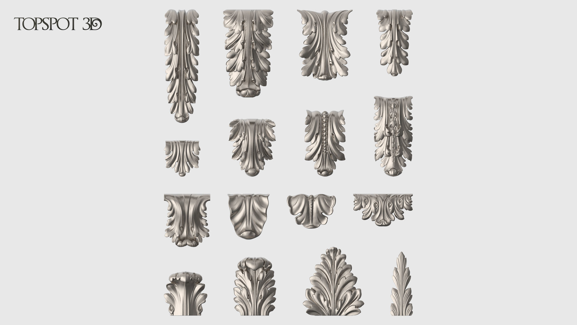 Bracket Leaves Collection 3D print model_25