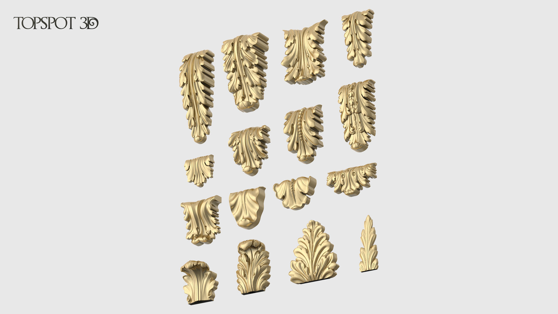 Bracket Leaves Collection 3D print model_3