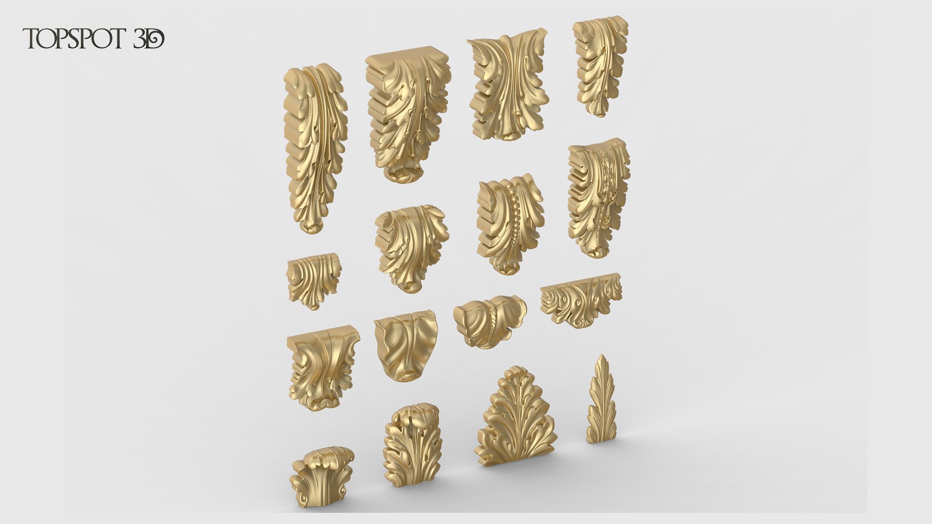 Bracket Leaves Collection 3D print model_1