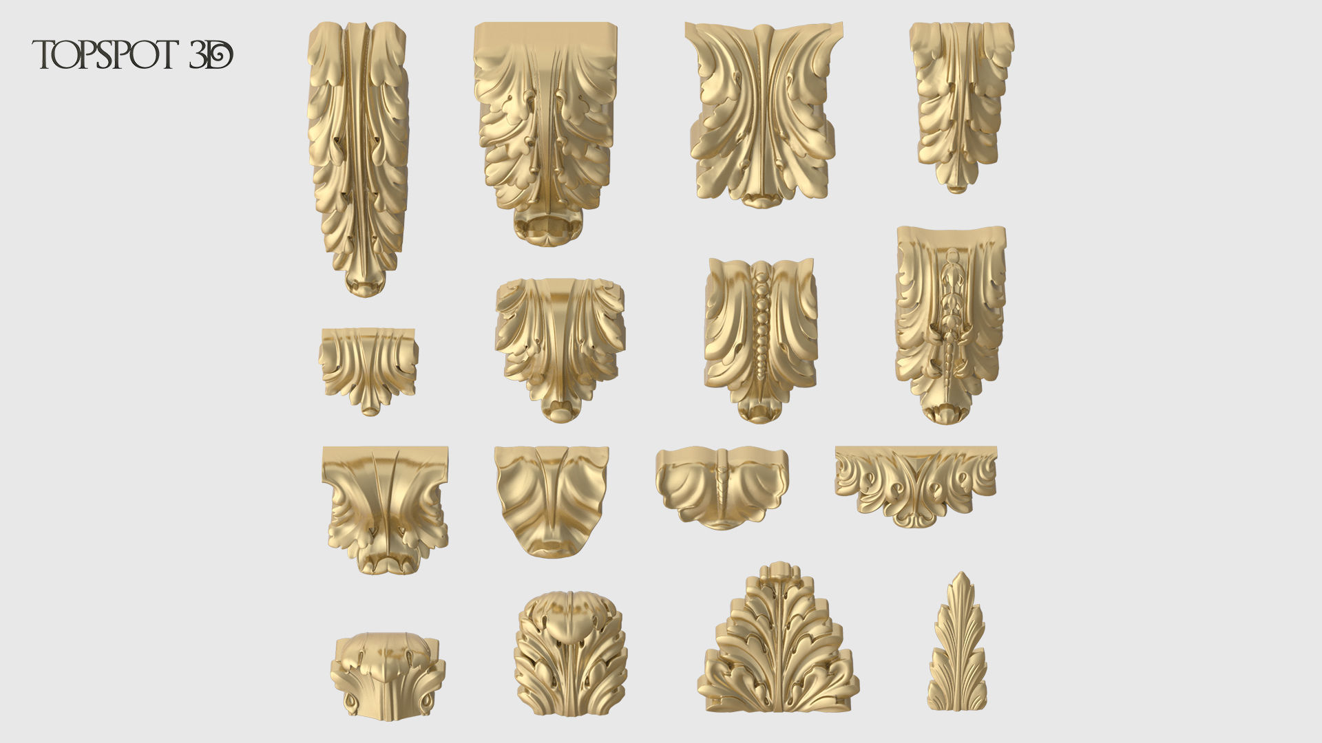 Bracket Leaves Collection 3D print model_5