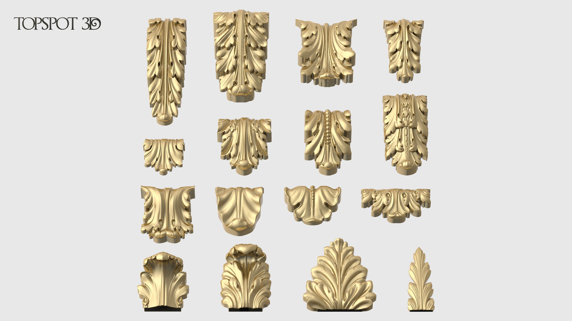 Bracket Leaves Collection 3D print model_4