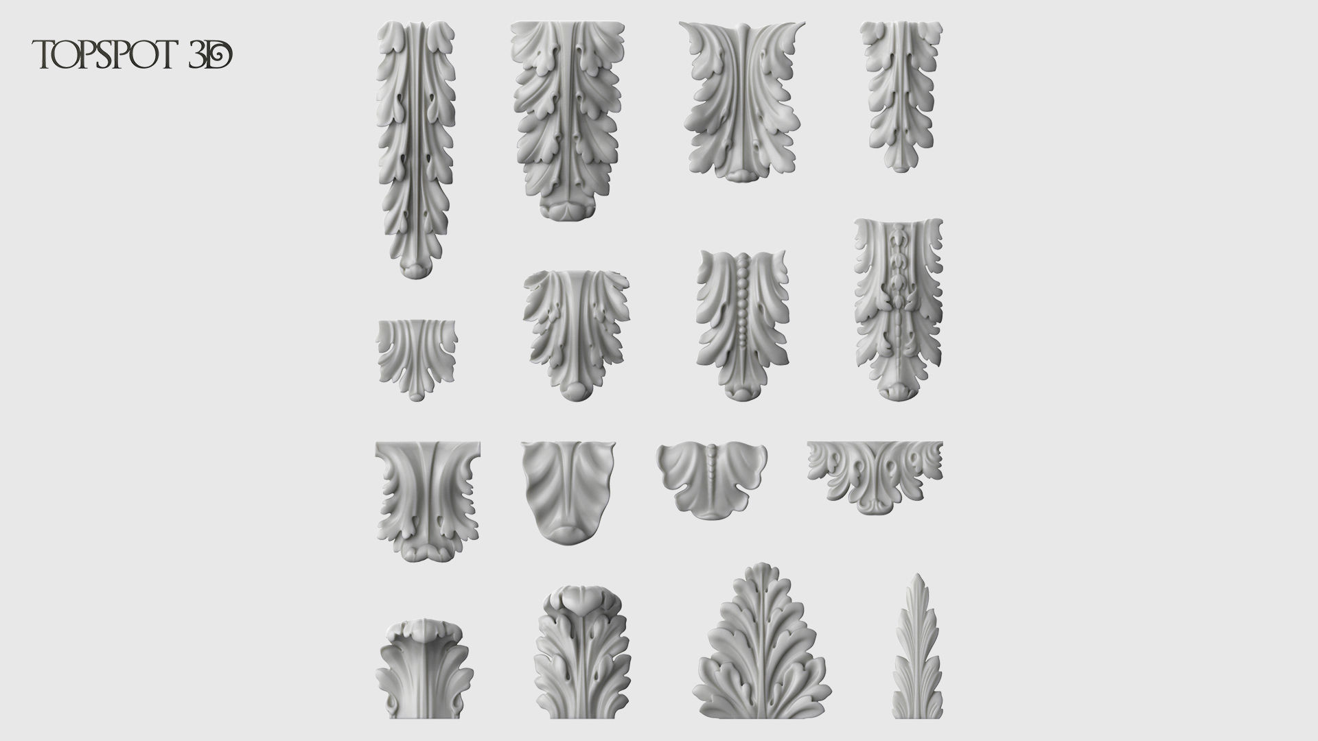 Bracket Leaves Collection 3D print model_27