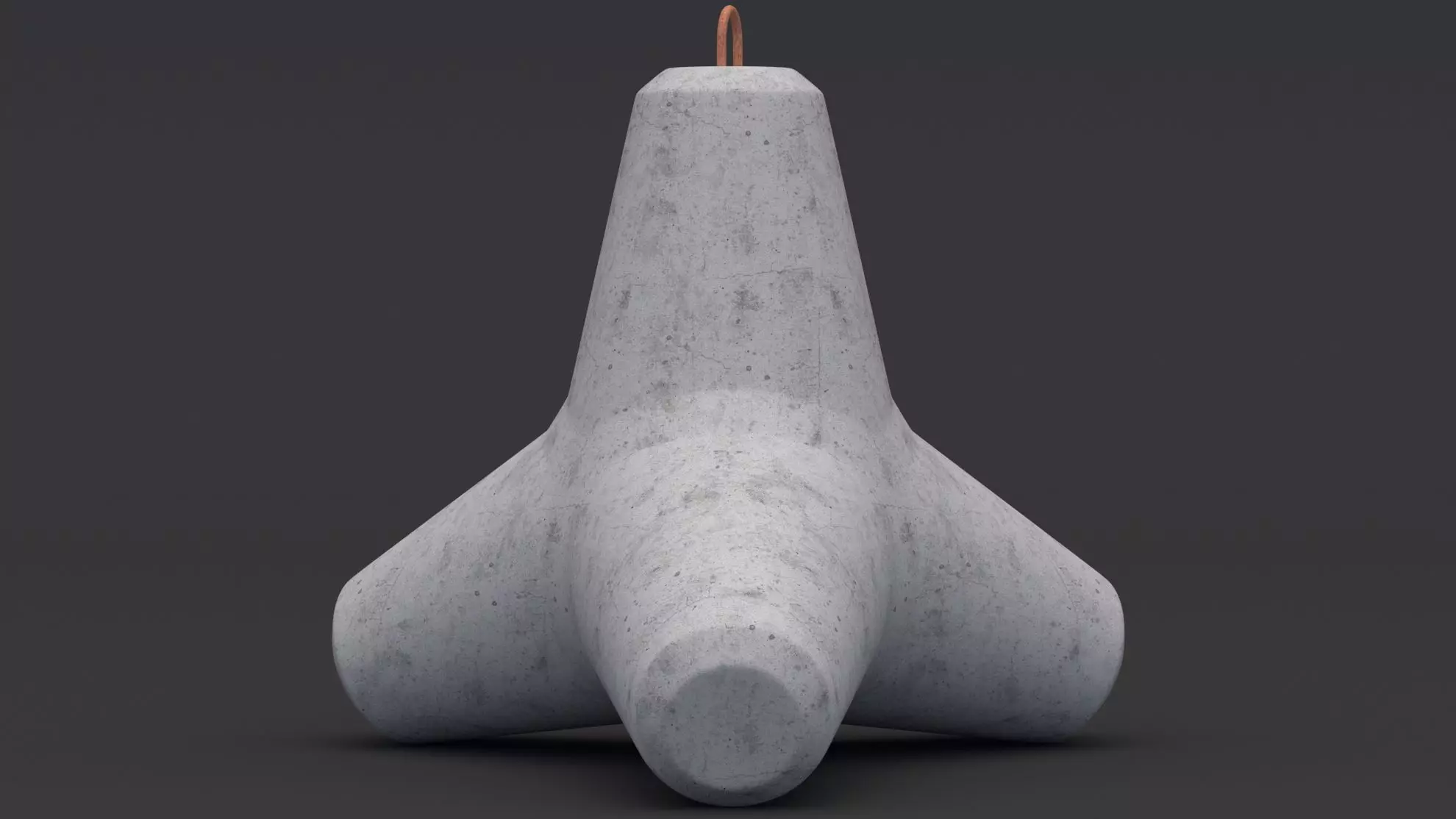 Concrete Tetrapod 3D model_0
