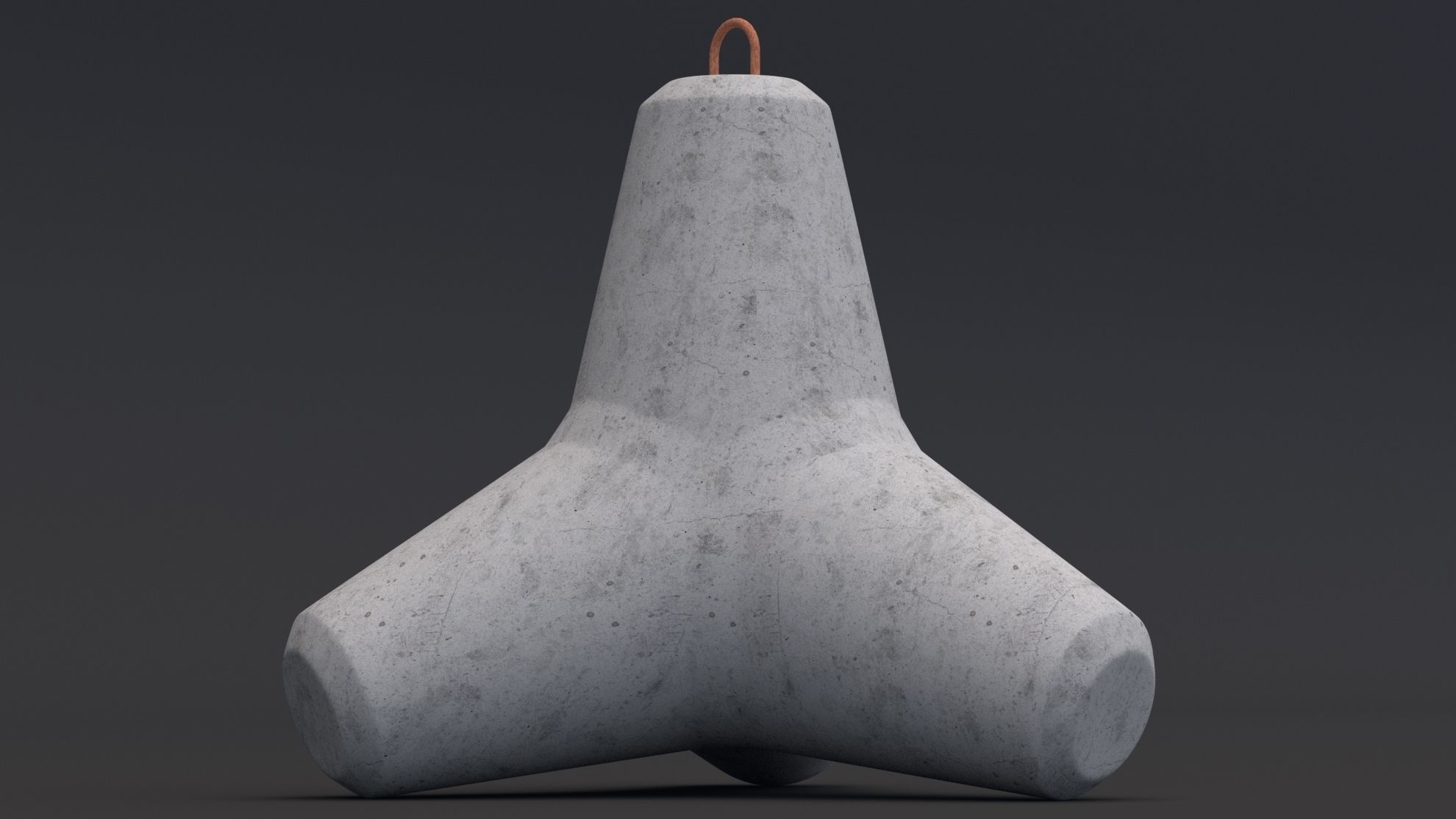 Concrete Tetrapod 3D model_1
