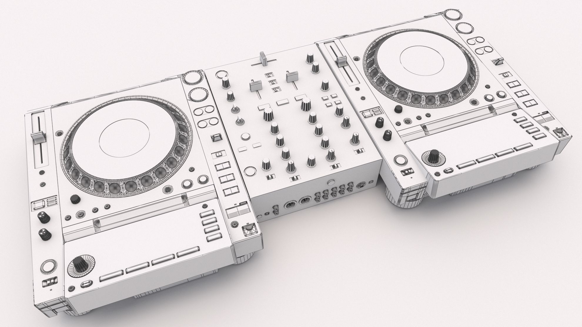 Pioneer dj set 2 3D model_5