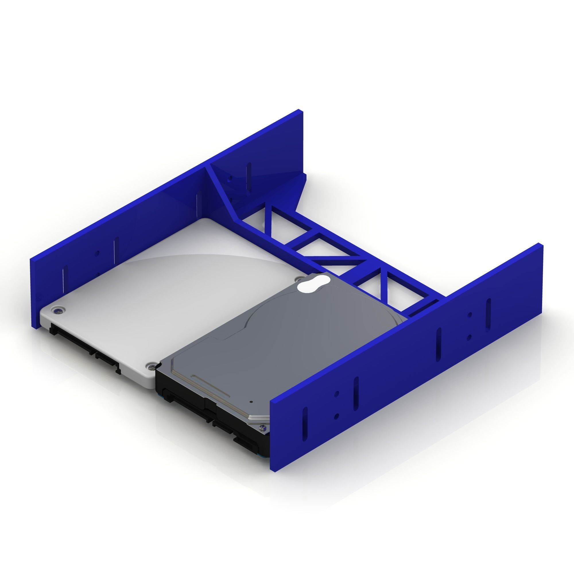 Adapter for two laptop hard drives to optical drive 3D model 3D