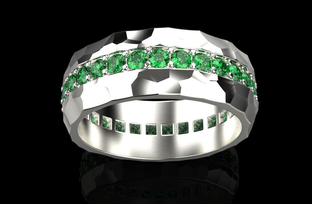 gemstone ring 3D print model_14