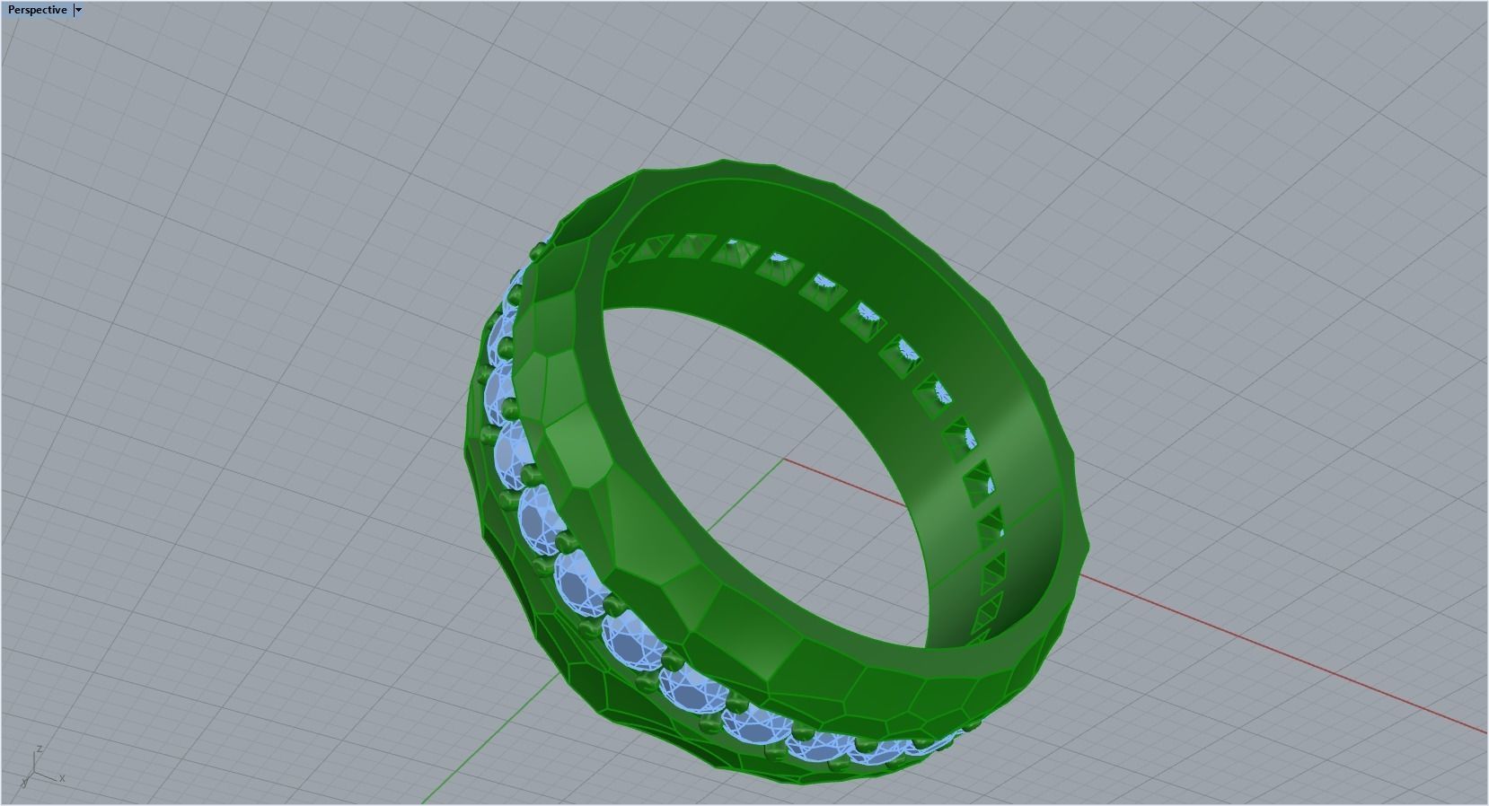 gemstone ring 3D print model_22