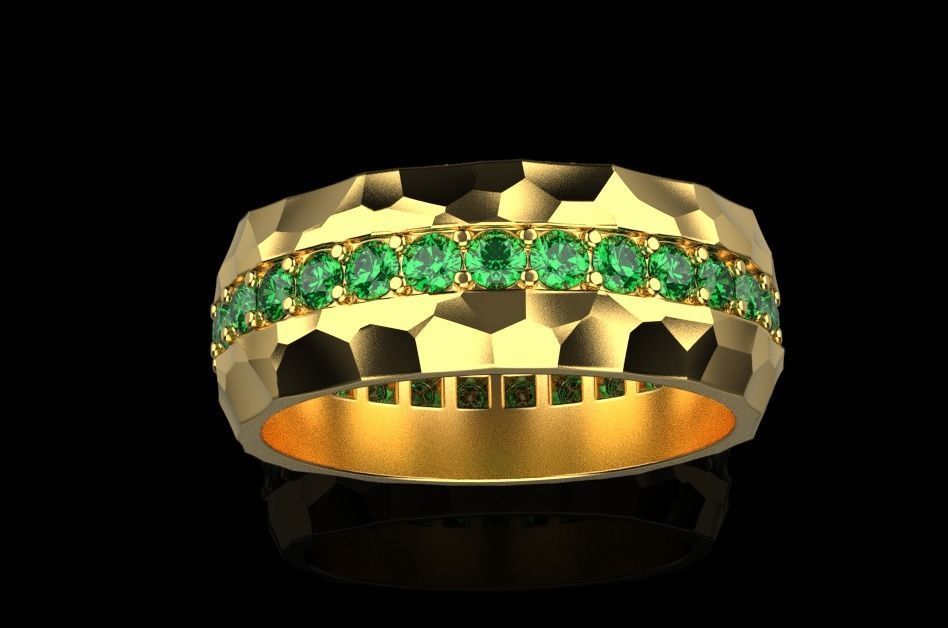 gemstone ring 3D print model_8