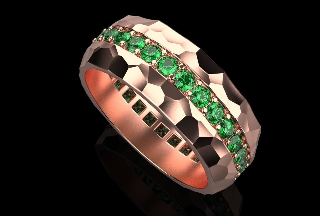 gemstone ring 3D print model_16