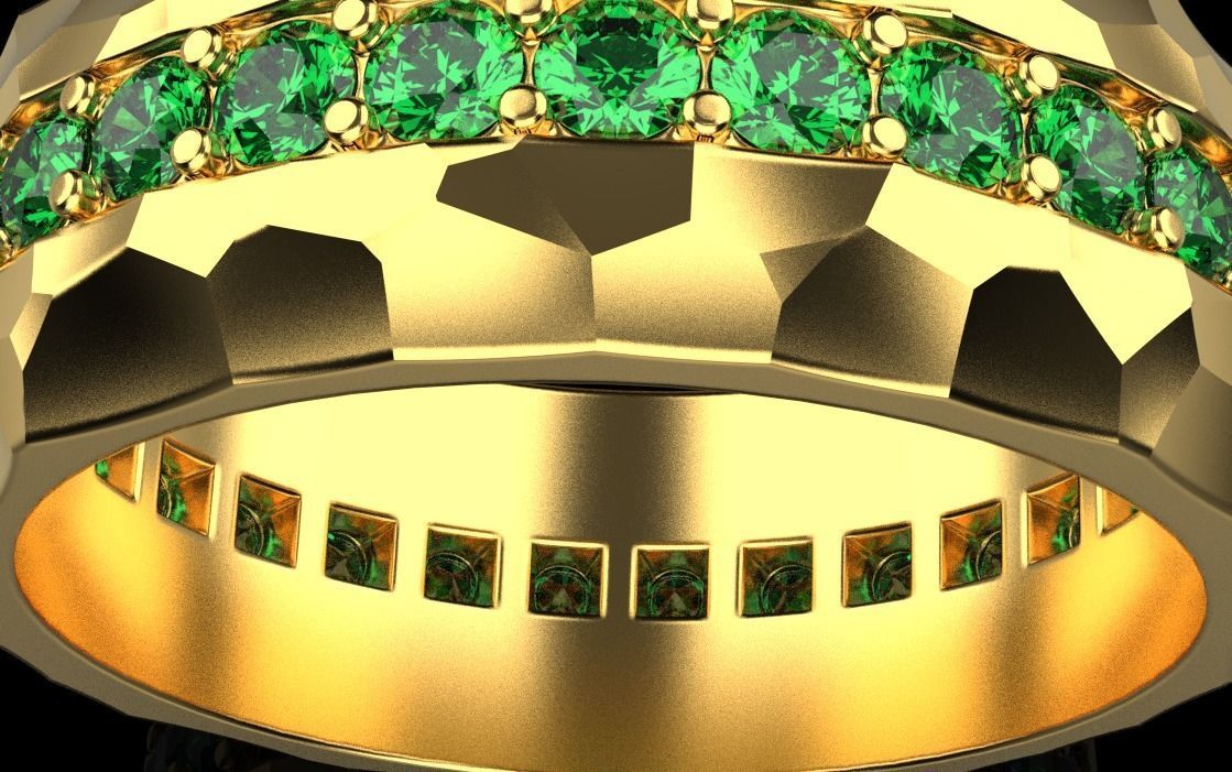 gemstone ring 3D print model_11