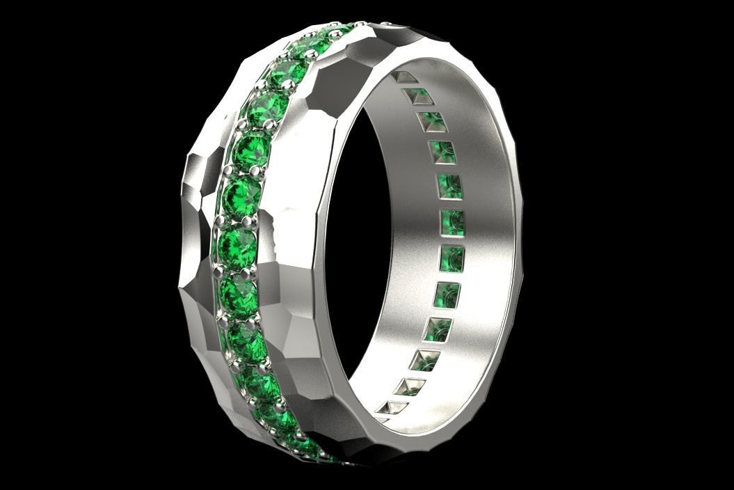 gemstone ring 3D print model_13