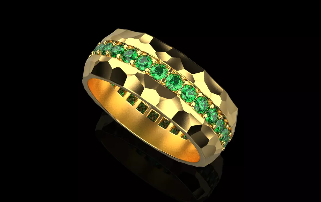 gemstone ring 3D print model_0