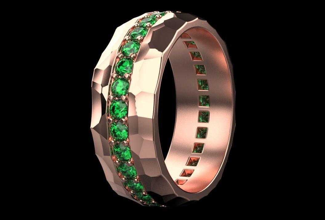 gemstone ring 3D print model_17