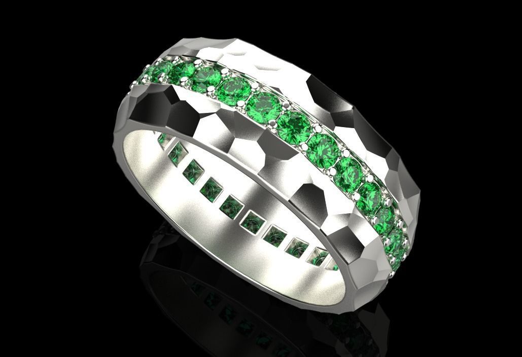 gemstone ring 3D print model_12