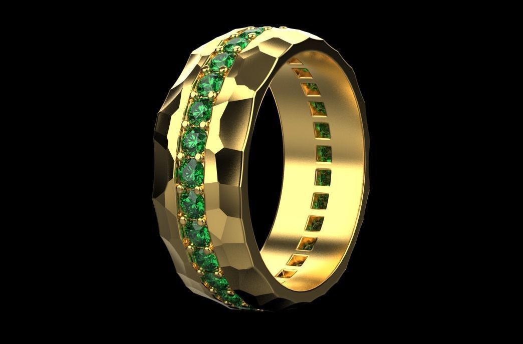 gemstone ring 3D print model_7