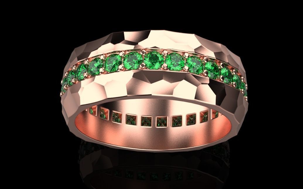 gemstone ring 3D print model_18