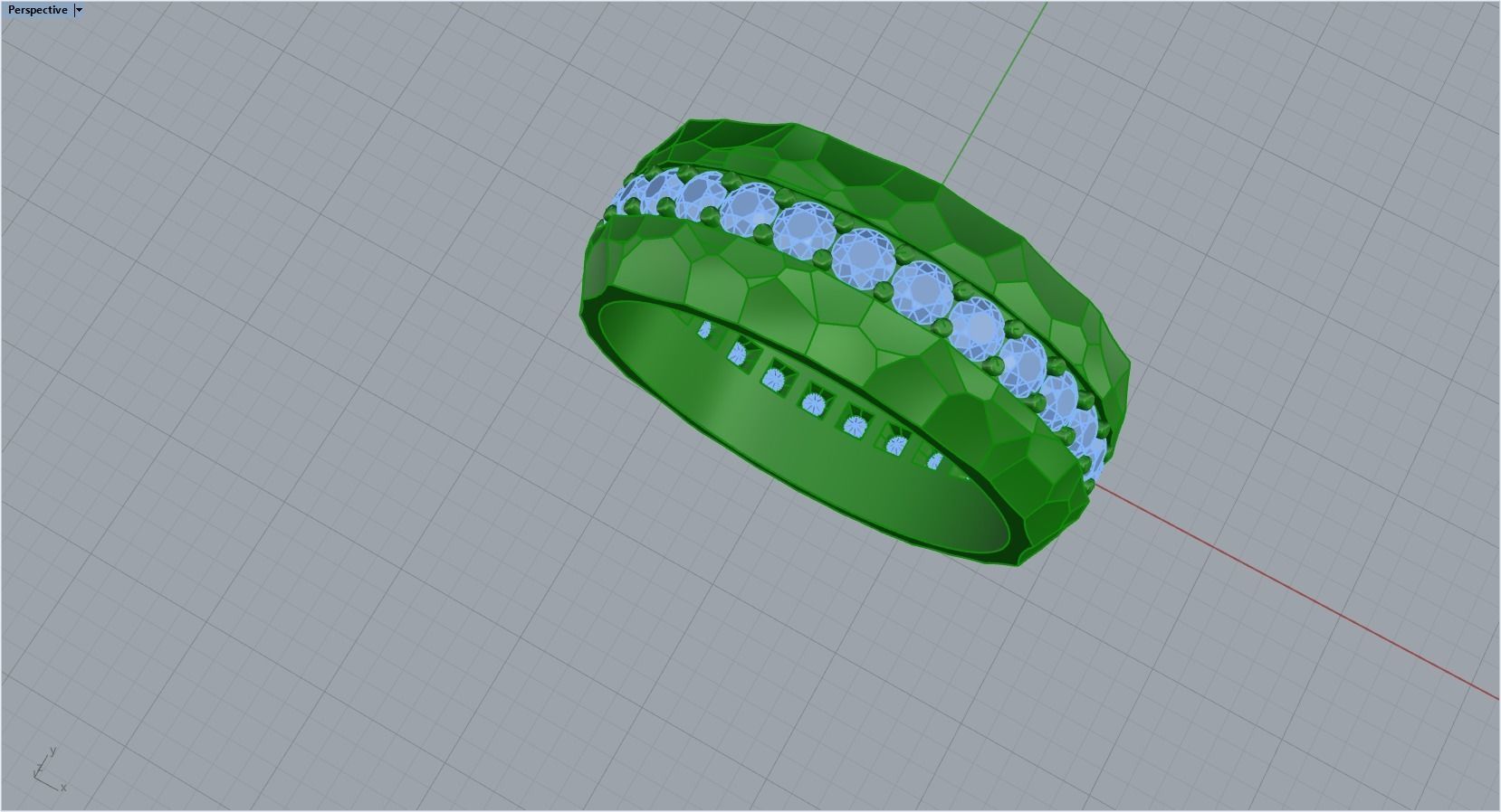 gemstone ring 3D print model_20