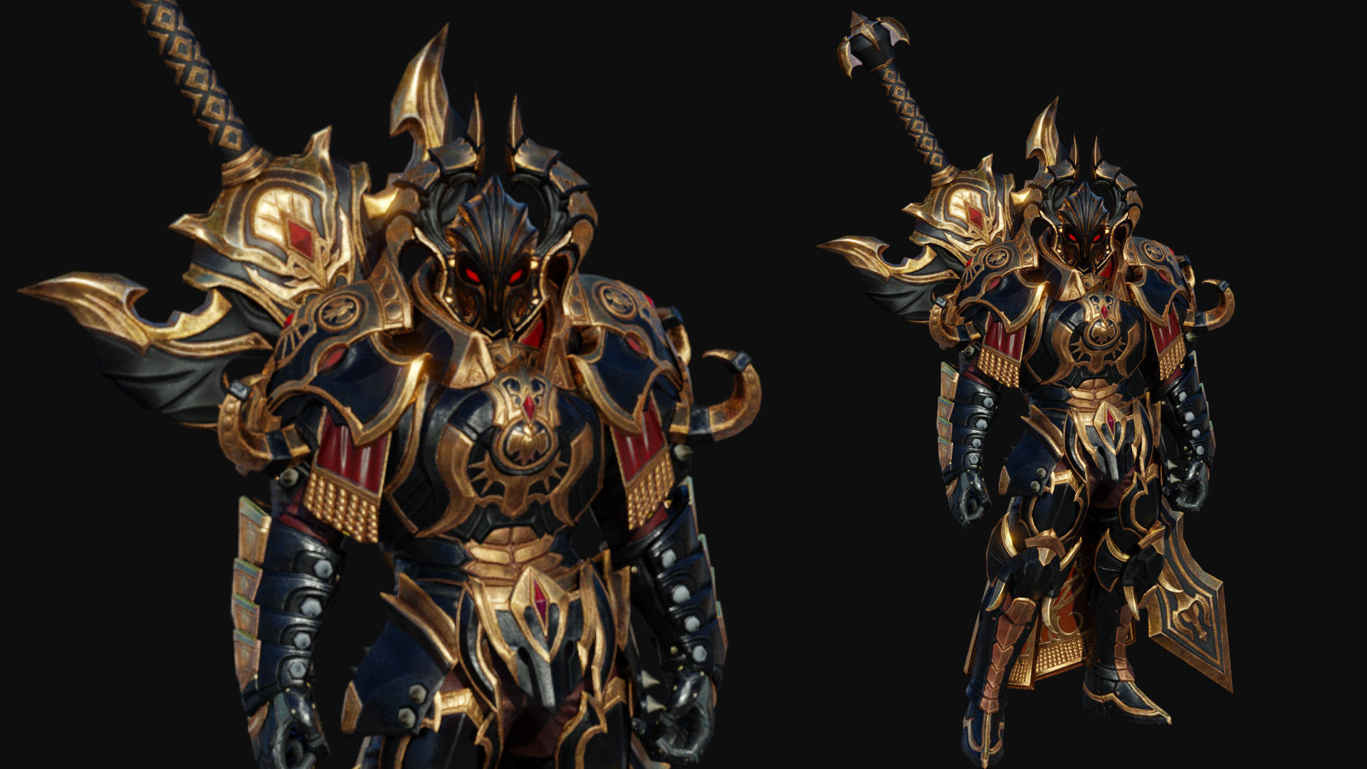 Knight Warrior Low-poly 3D model_2