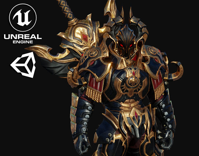 Knight Warrior Low-poly 3D model