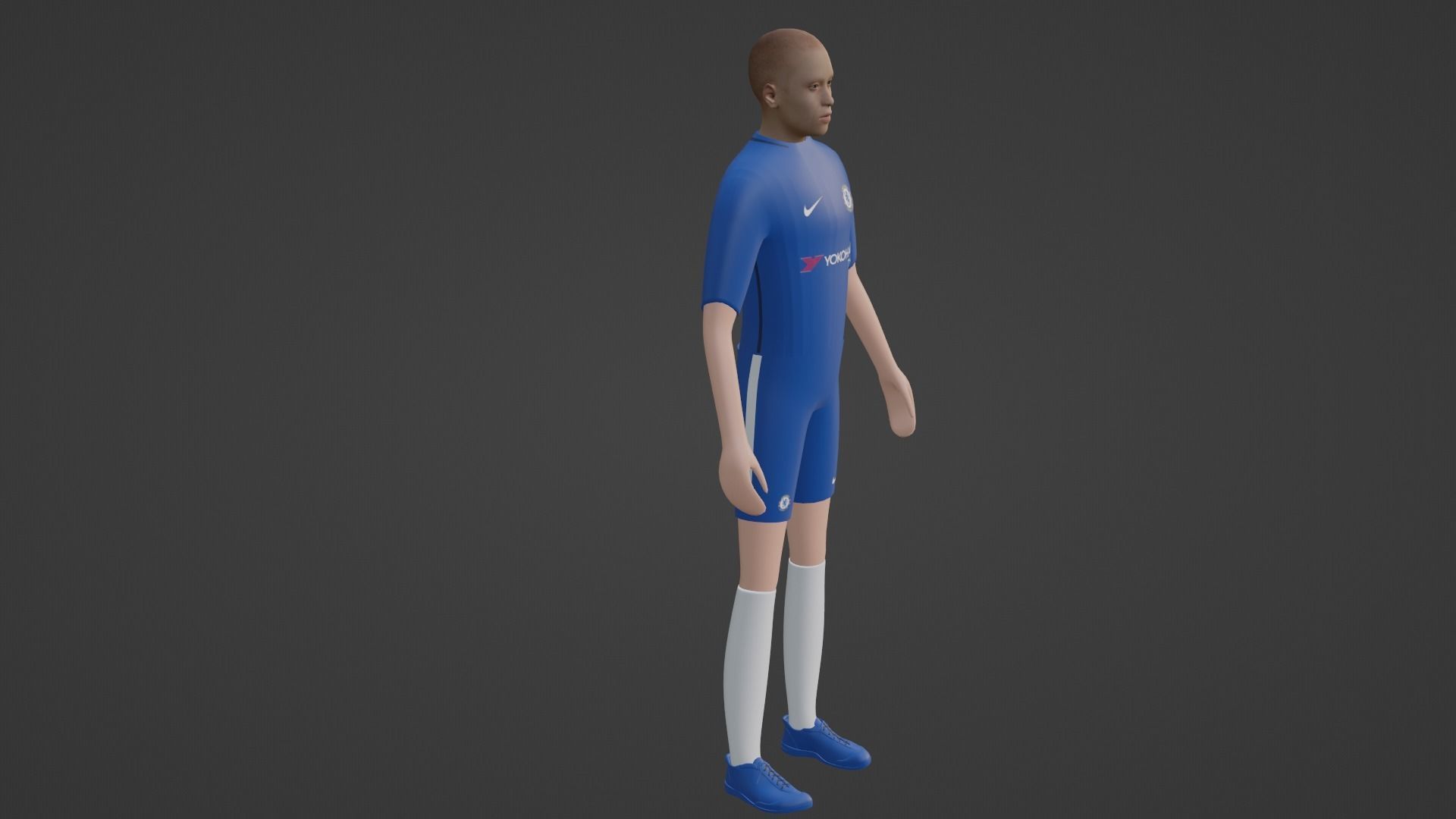Soccer Player - Chelsea Low-poly 3D model_3