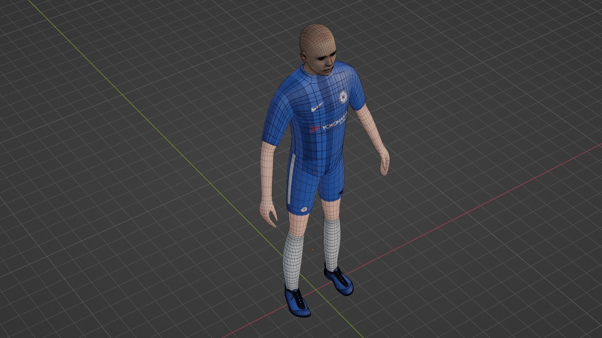 Soccer Player - Chelsea Low-poly 3D model_6
