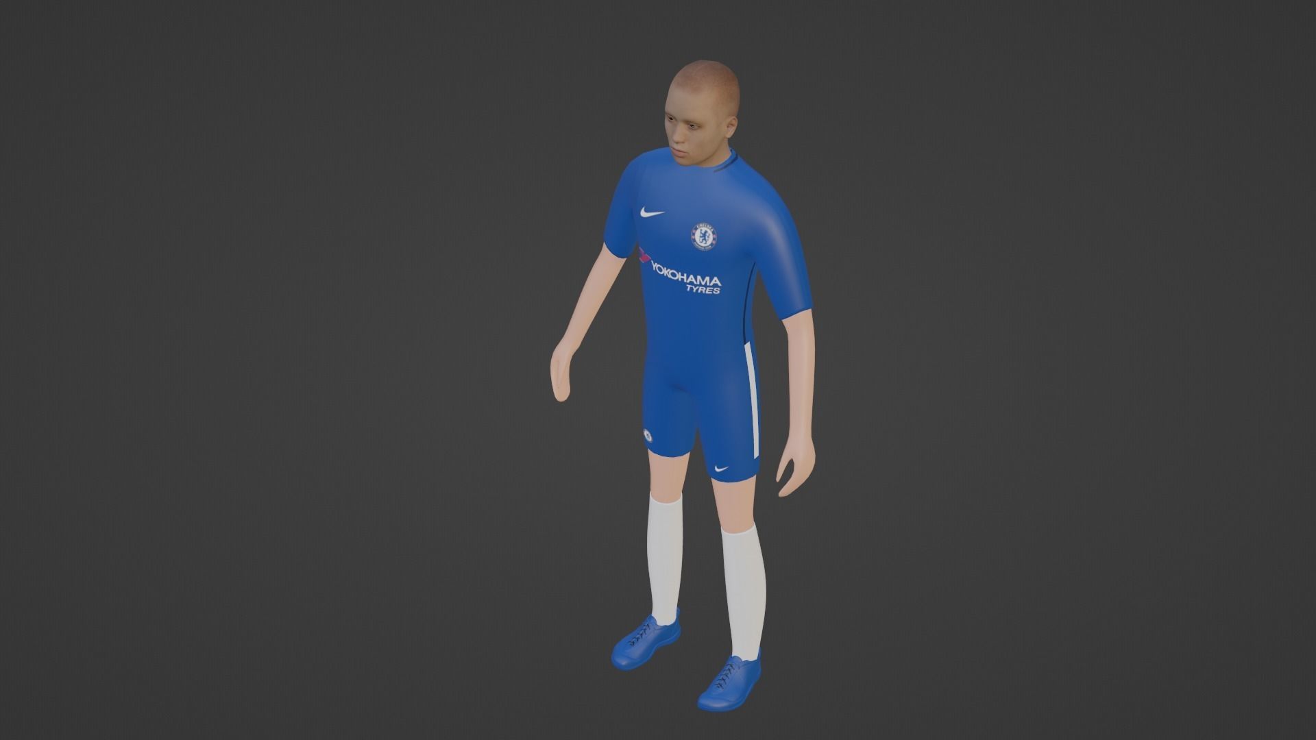 Soccer Player - Chelsea Low-poly 3D model_2