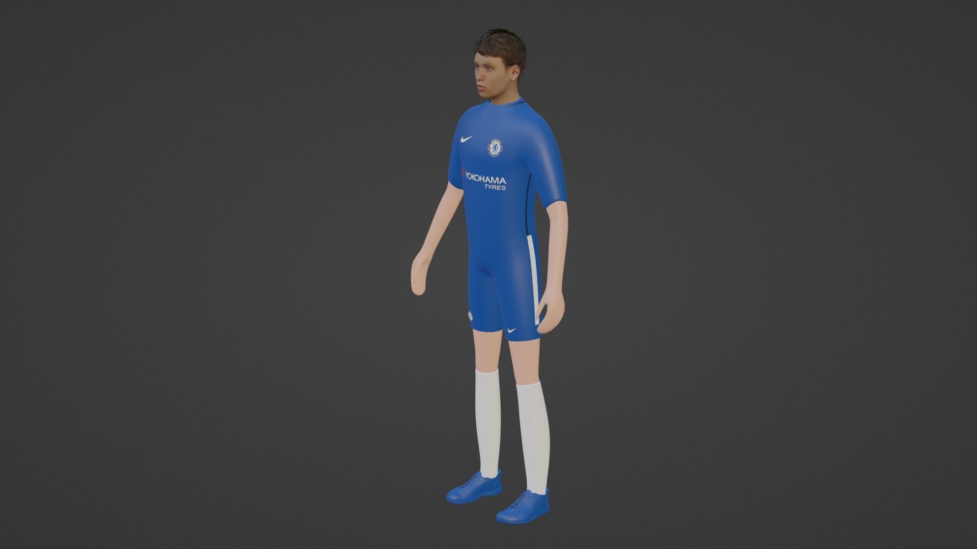 Soccer Player - Chelsea Low-poly 3D model_5
