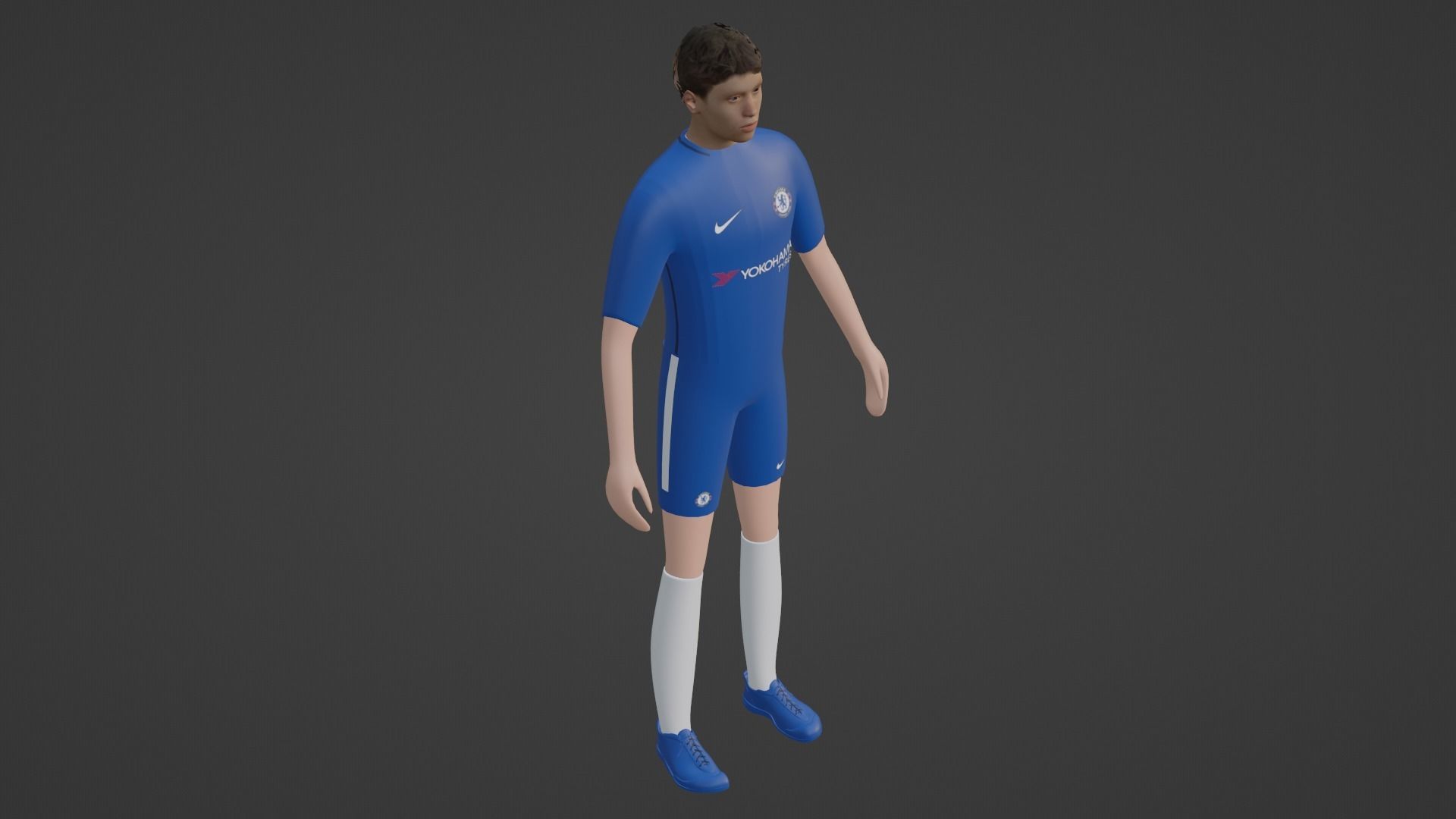 Soccer Player - Chelsea Low-poly 3D model_3