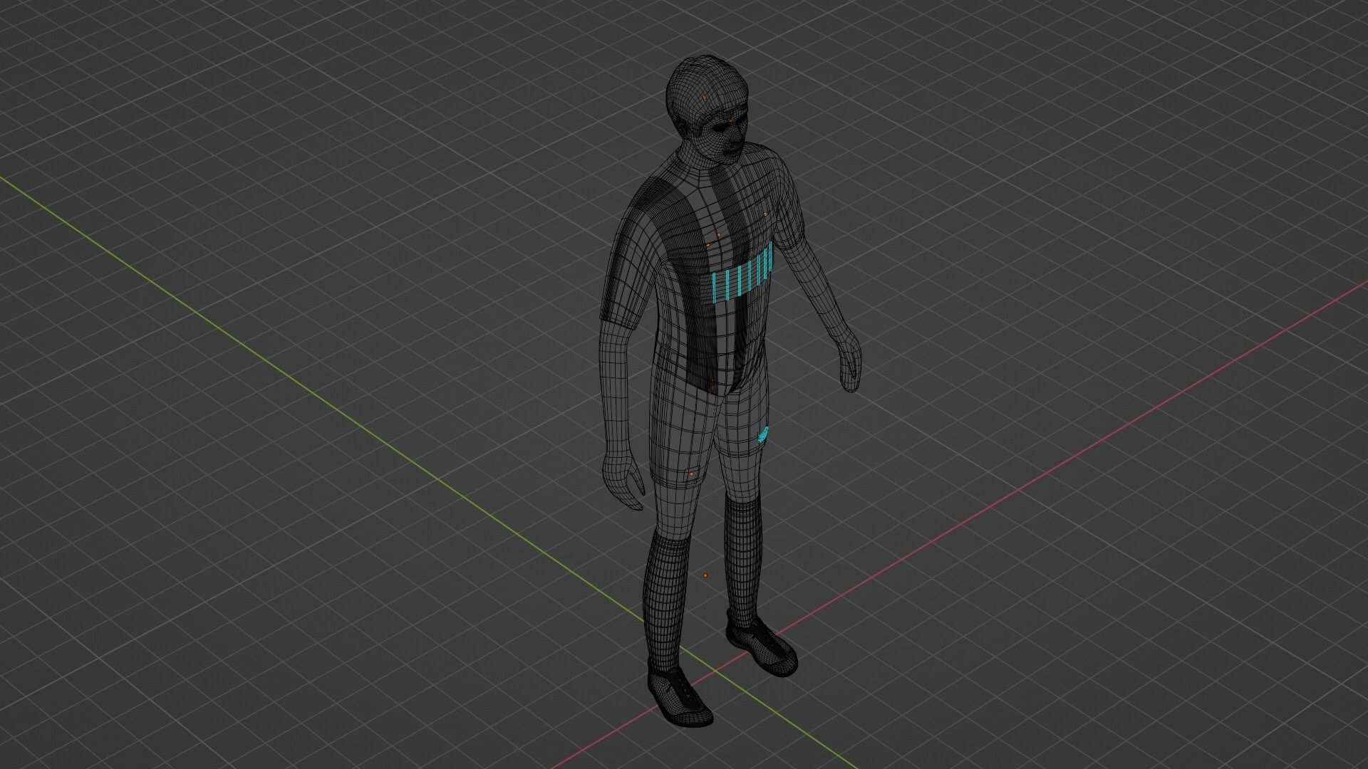 Soccer Player - Chelsea Low-poly 3D model_9