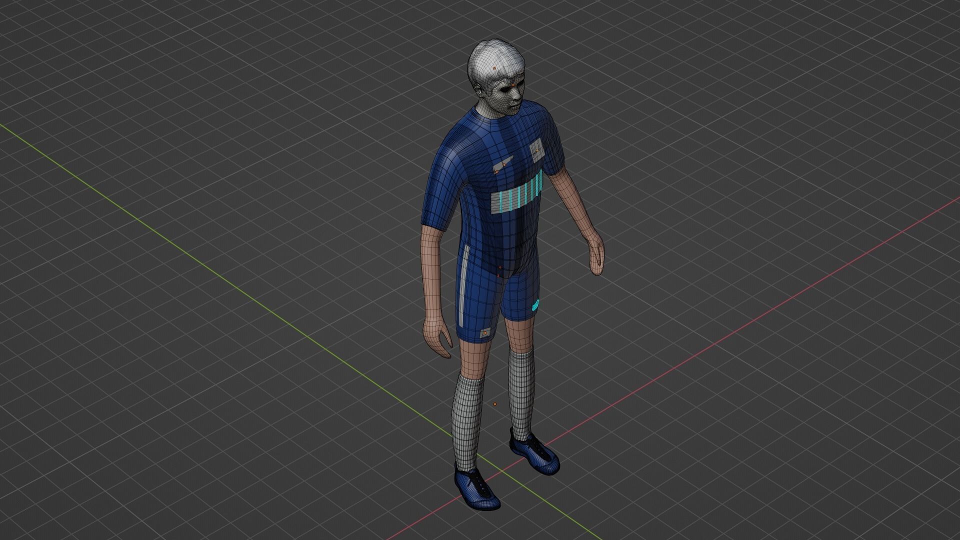 Soccer Player - Chelsea Low-poly 3D model_7