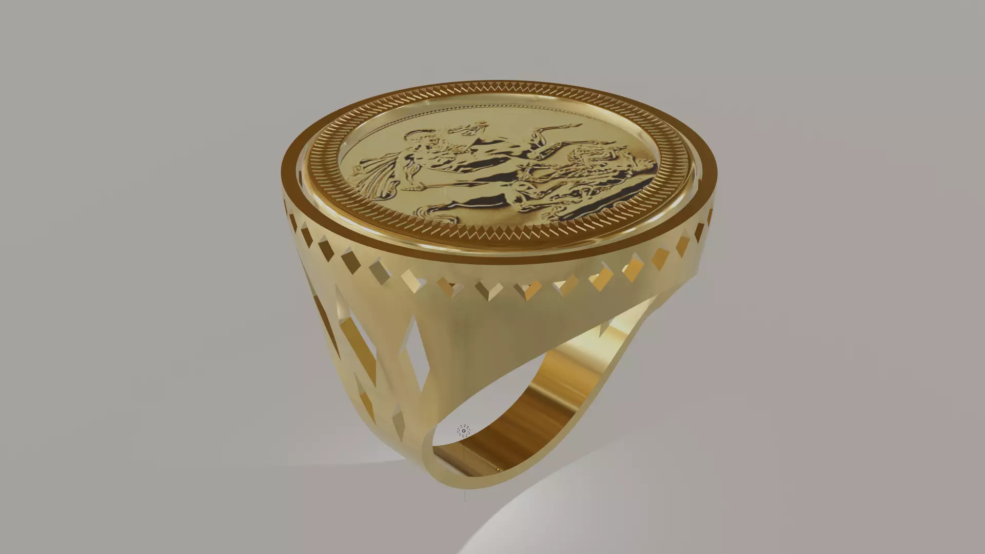 Full sovereign ring mount 3D print model