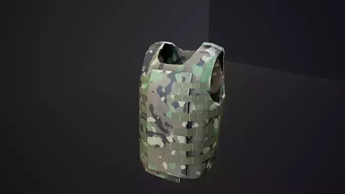 Interceptor Body Armor Vest Low-poly model - UE4 - Camo System Low-poly 3D model