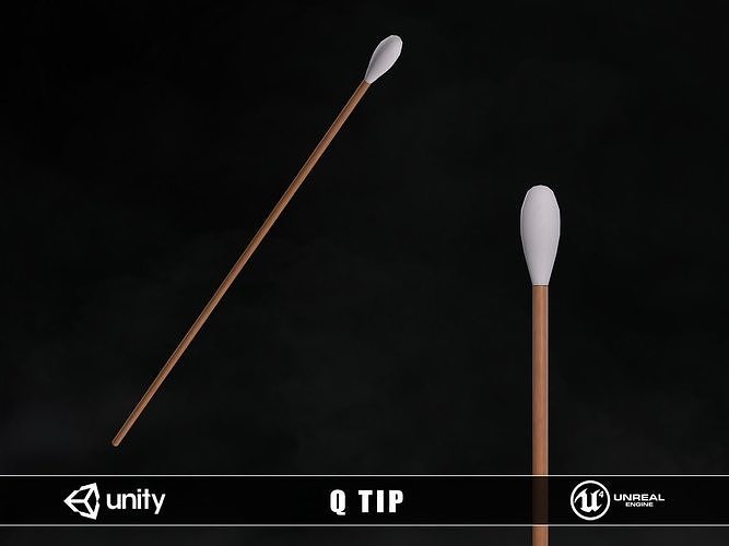 Q Tips Low-poly 3D model