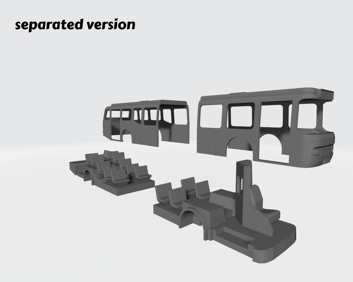 city bus miniature 3D print model_4