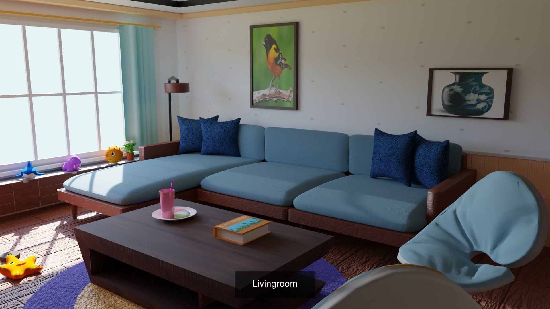 living room and bedroom  3D Model Collection_2