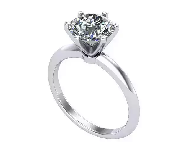 Round Diamond Engagement Solitaire Ring