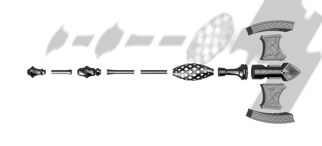 Gaia Hammer STL Files FFXIV 3D print model_5