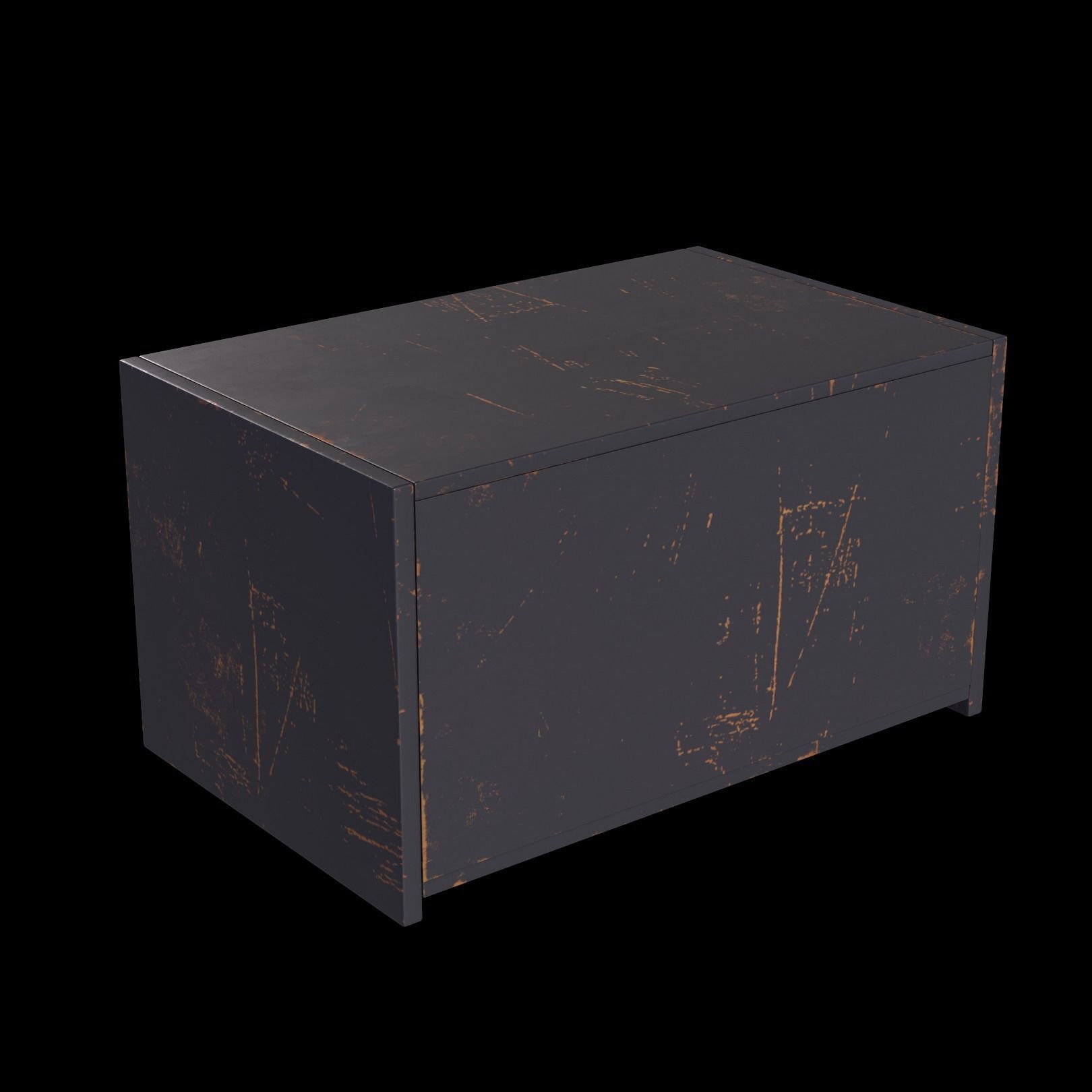 Wooden Cubby Shelf Low-poly 3D model_4