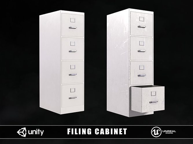Filing Cabinet Low-poly 3D model