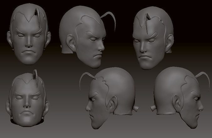 Dan Hibiki Head 3D print model