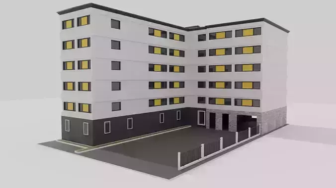 Building apartment Low-poly 3D model