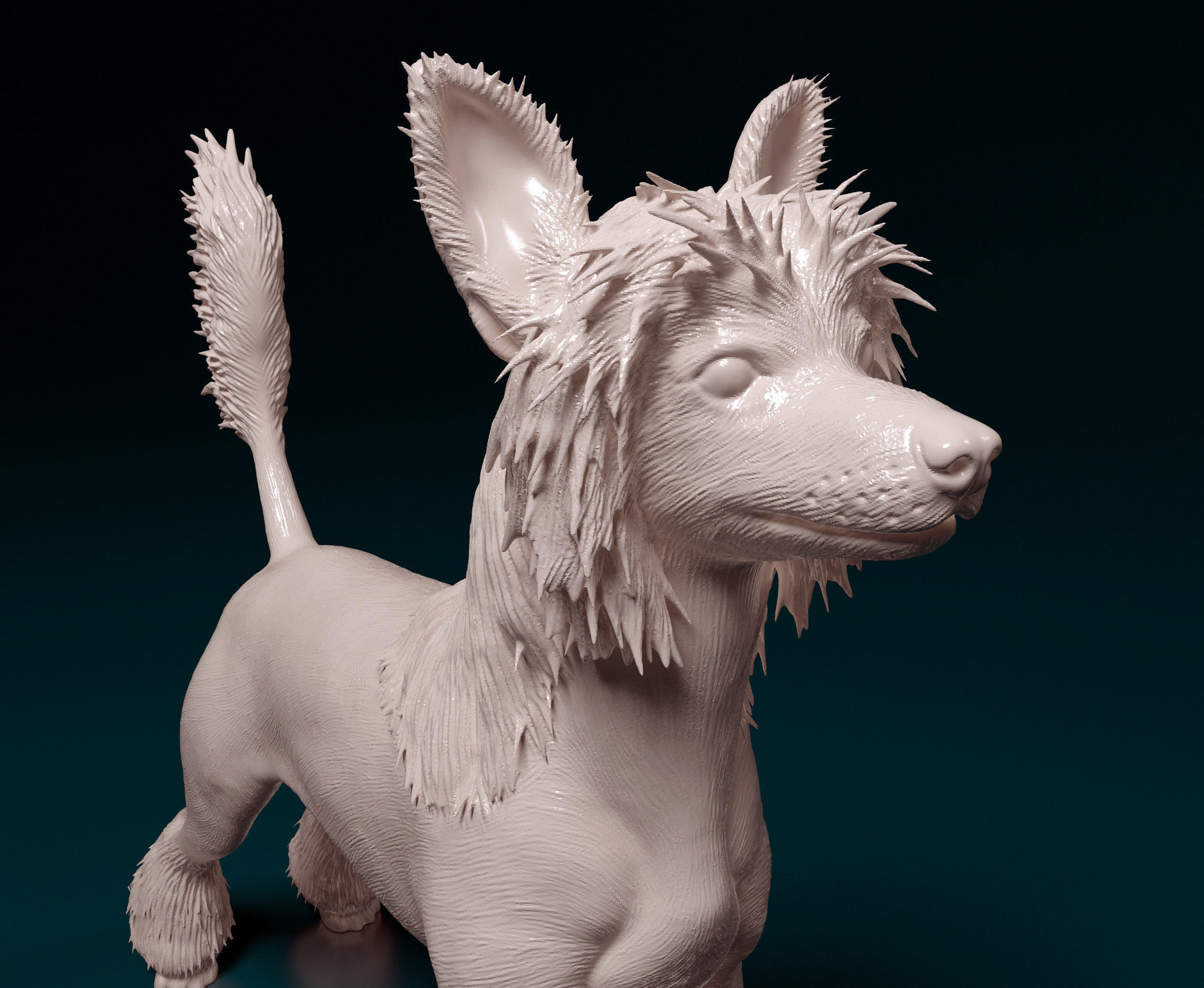 Chinese Crested dog 3D print model_8