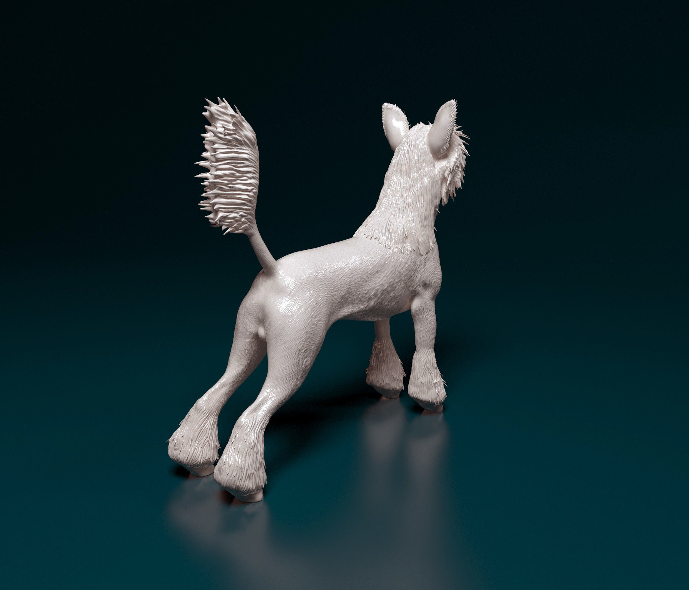 Chinese Crested dog 3D print model_2