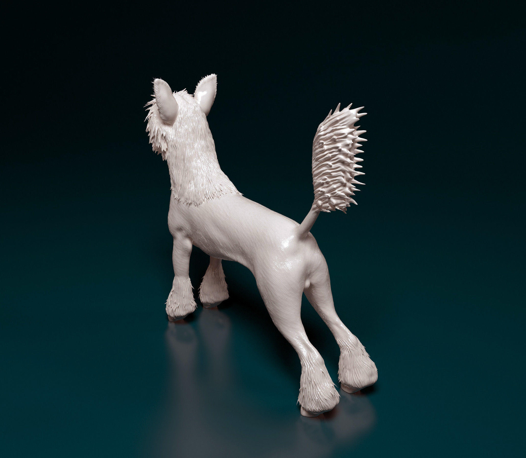 Chinese Crested dog 3D print model_5