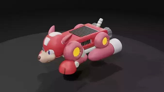 Rushjet sonic hedgehog Low-poly 3D model