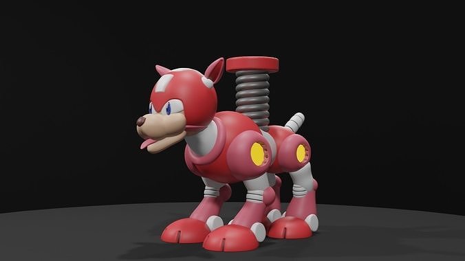 Rushcoil sonic robot dog Low-poly 3D model