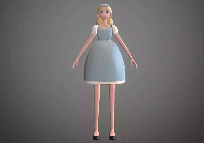 cartoon girl teenage princess with long neck