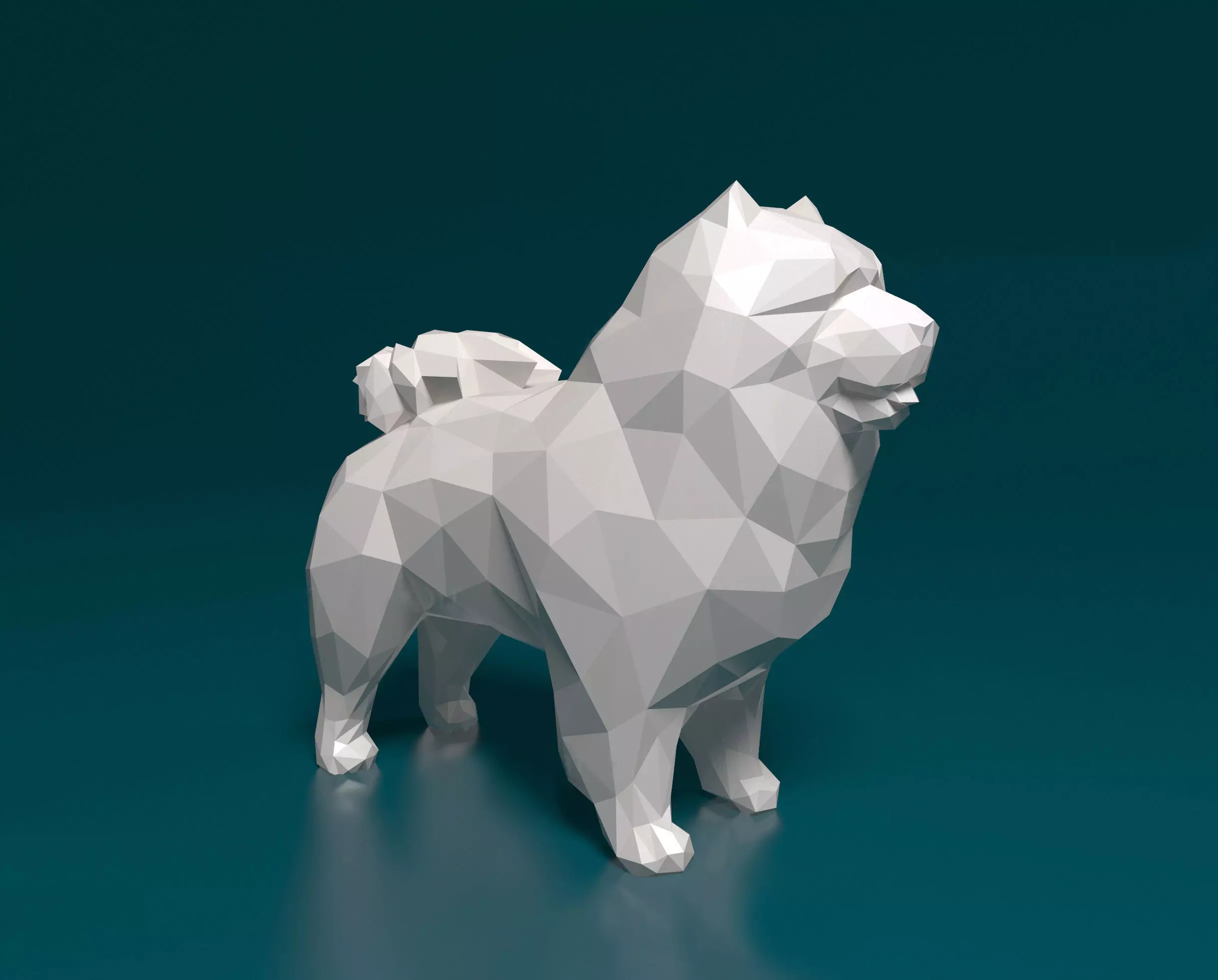 Chow-chow polygonal 3D print model_0